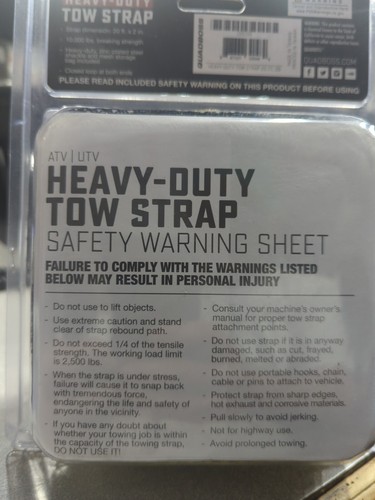 Quadboss HEAVY DUTY (2in Wide 20ft Long Tow Strap w/ Shackle BNIB - Picture 2 of 2