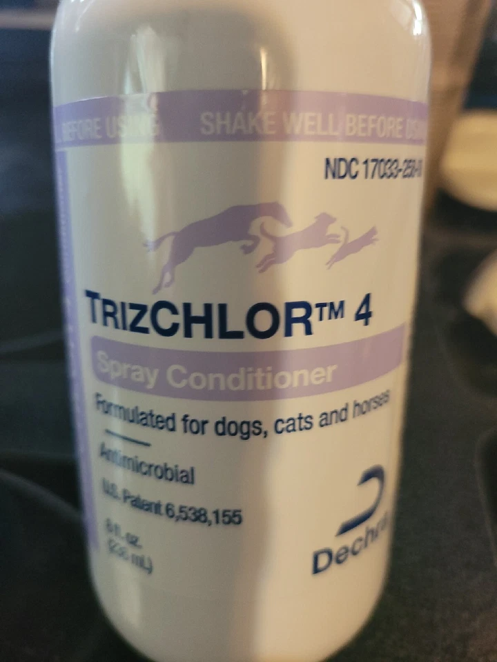 Spray antimicrobiano Dechra TrizCHLOR 4 estado para perros gatos y caballos 8 oz 4/26 Foto 2 de 4