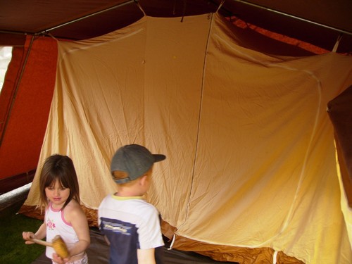 70's 80' canvas tent retro metal frame very large sleeps 6+ marechal - Picture 7 of 10
