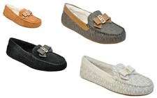 Michael Kors ERICA Fur/Suede/Canvas Slipper Loafer Moccasins Nib