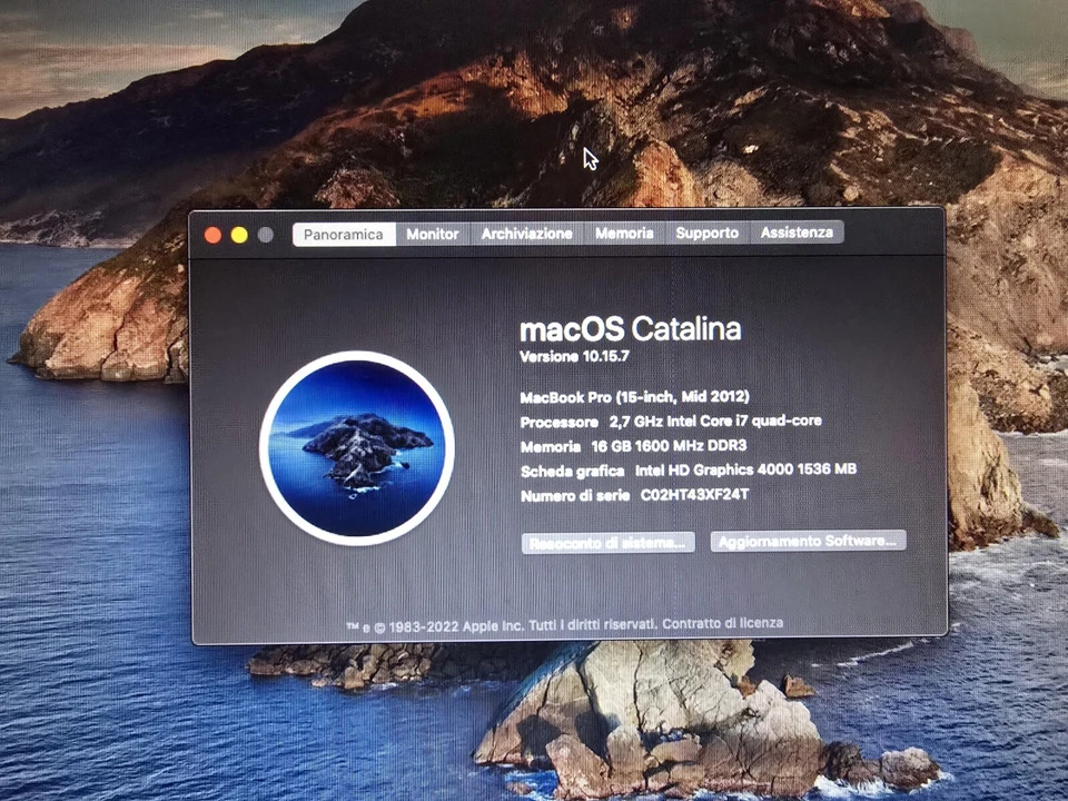 APPLE Macbook Pro 15,4" (2012) Argento - Immagine 3 di 4