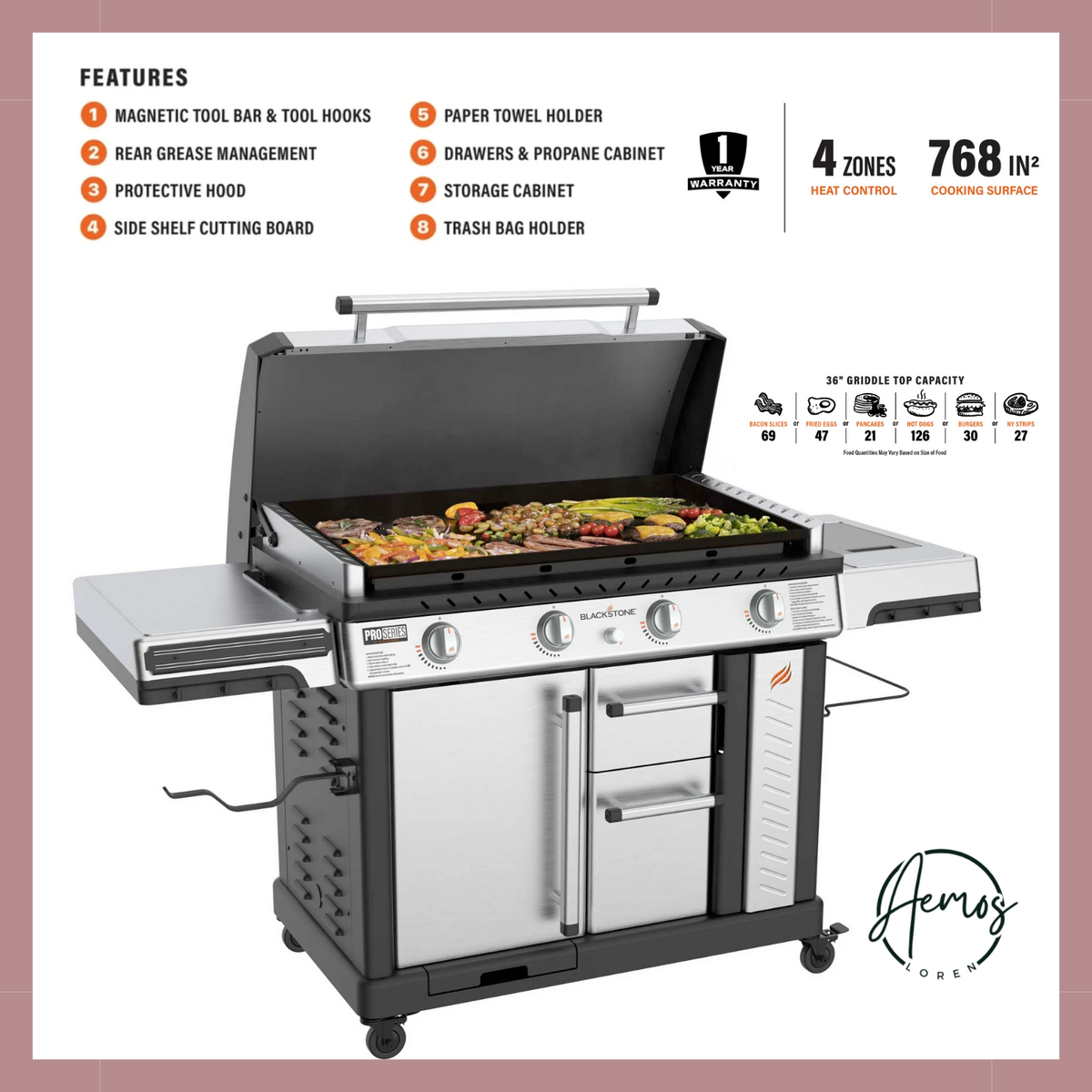 Burner 28 Inch Pro Series Blackstone Griddle Blackstone ProSeries