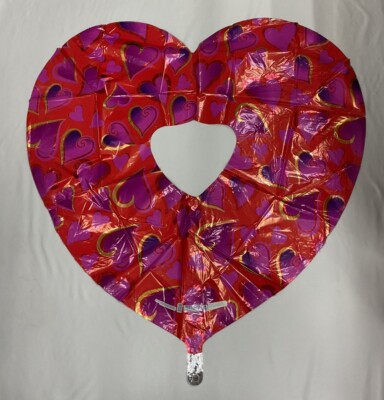 Giant Valentine s Day Red, Purple & Pink Heart Mylar Donut Balloon
