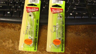 Heddon ''super spook jr'', topwater, 2 ct, 3 3/4'', 1/2 oz, free shipping