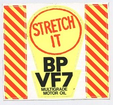 Pegatinas de seguridad de estiramiento de aceite de motor multigrado BP VF7 de colección sin usar C18