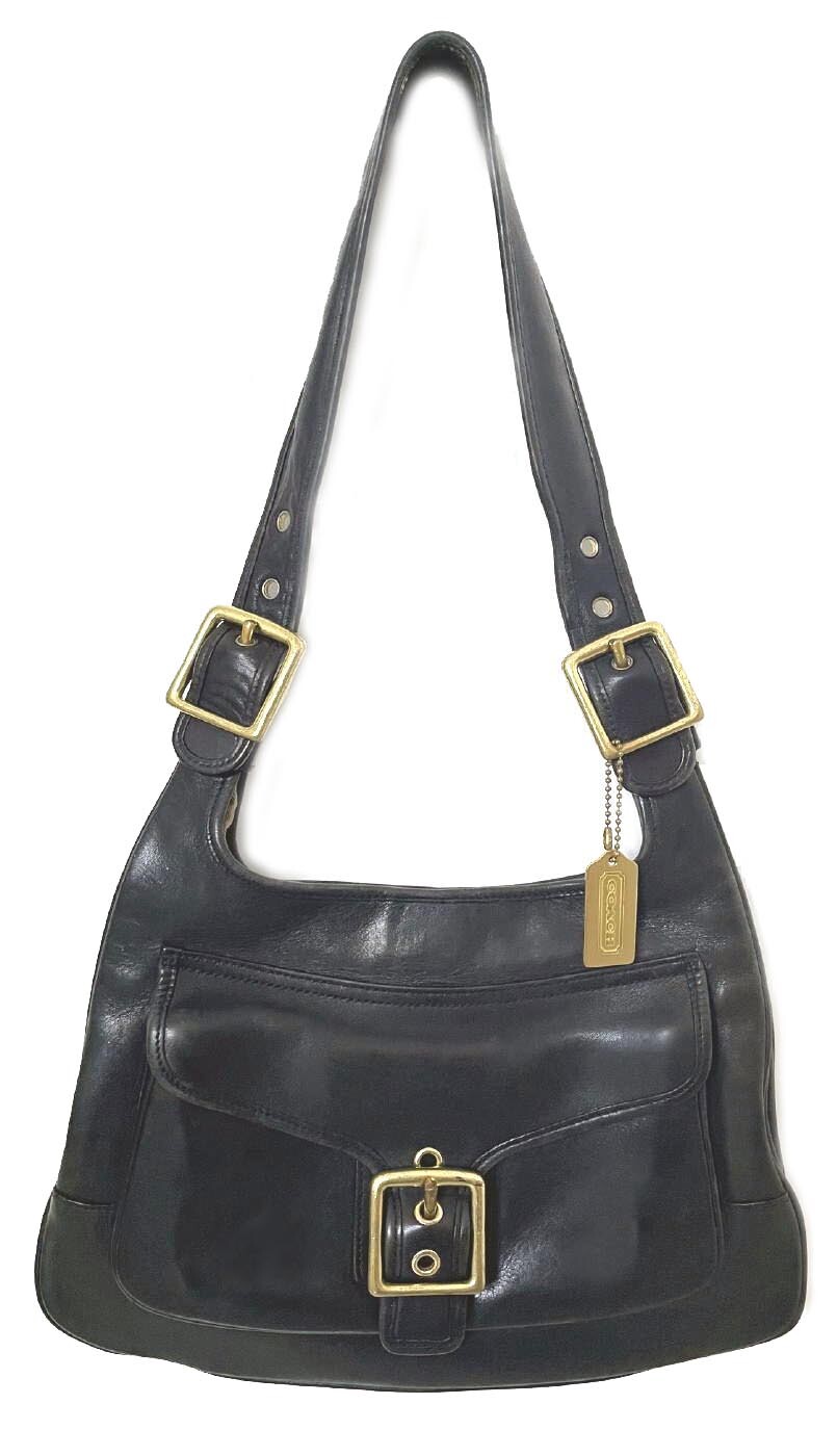 Vintage Coach Black Legacy Saddlebag Handbag 9340 Gem