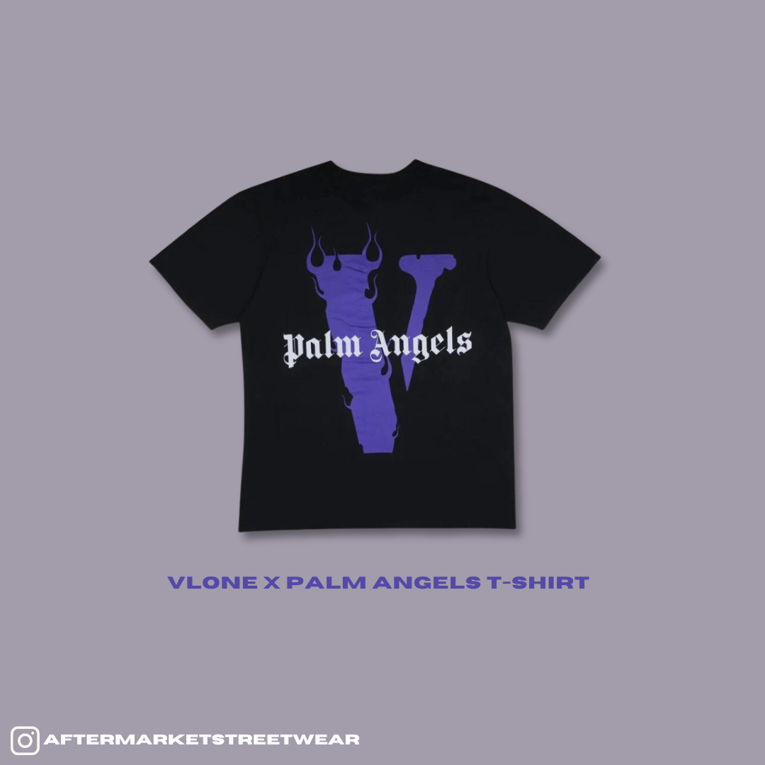 Palm Angels x Vlone Black and Purple Tee | eBay