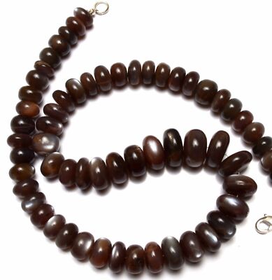 Natural Gem Super Flash Fire Brown Moonstone 11 to17MM Smooth Rondelle Beads 16''
