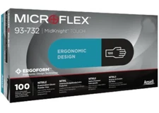 *1-Box* Microflex MidKnight Touch PF Exam Nitrile 100 Gloves 6.5-7 Small 93-732