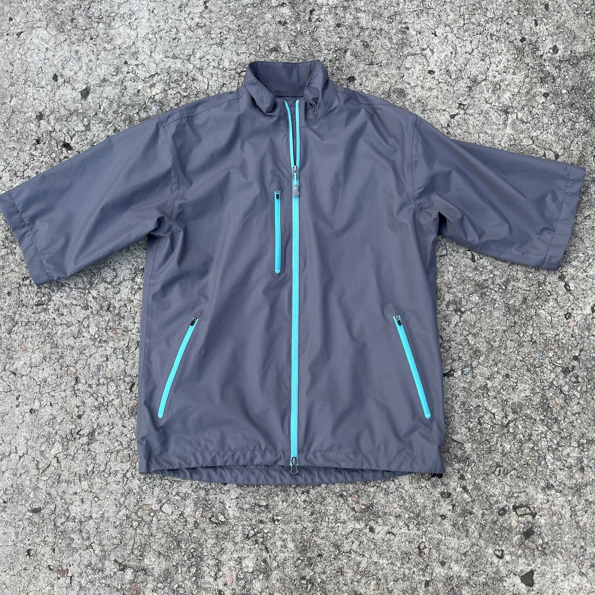 Peter Millar Element 4 Water Resistant S S Full Zip Golf Jacket Men s Med Gray