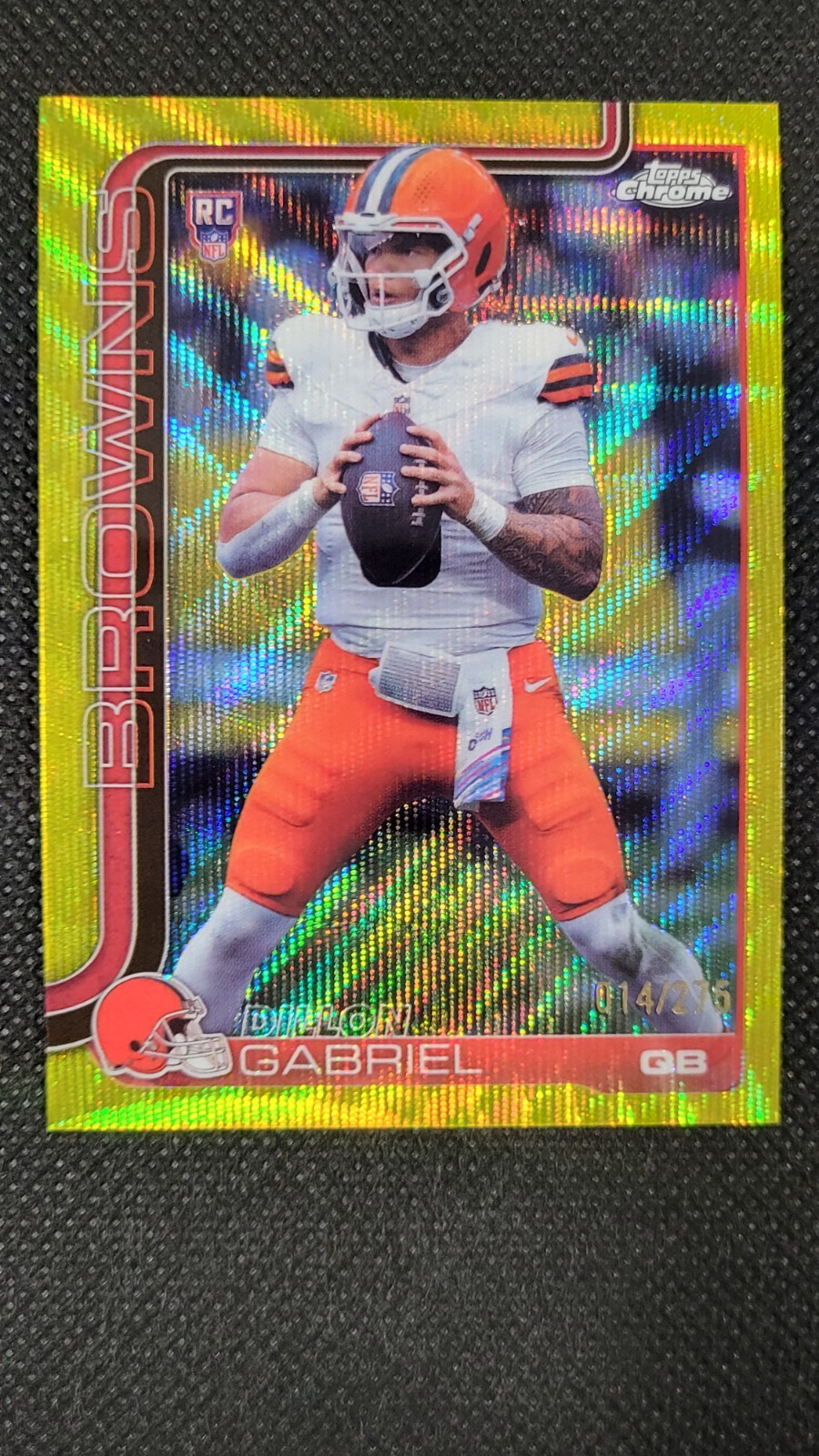 2025 Topps Chrome Dillon Gabriel Yellow Wave Refractor 14/275 # 317