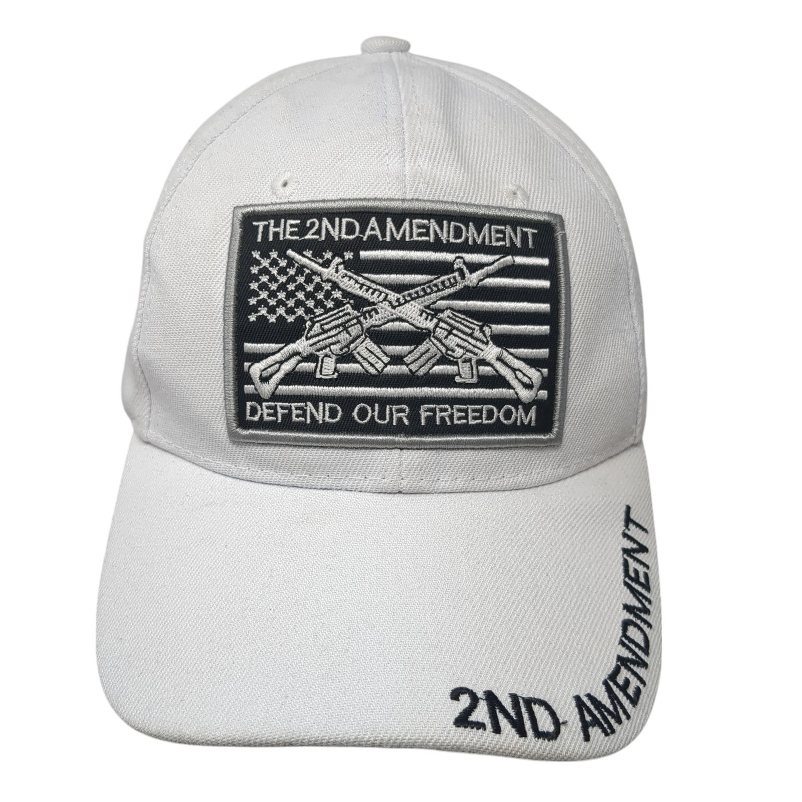 2nd Amendment Freedom Baseball Cap White Adjustable One Size