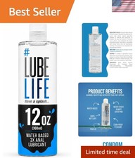 Water Based 3X Anal Lube, Personal Lubricant, 12 Fl Oz Extra thick anal gli...