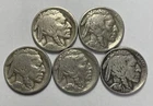1927 1935 1936 1937 1938-D Buffalo Nickel Lot of 5