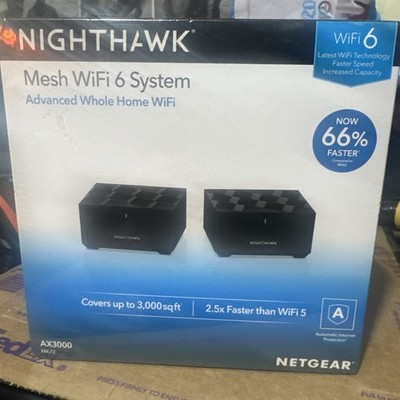 NETGEAR Nighthawk Advanced Whole Home Mesh WiFi 6 System MK72 AX3000 Router NEW