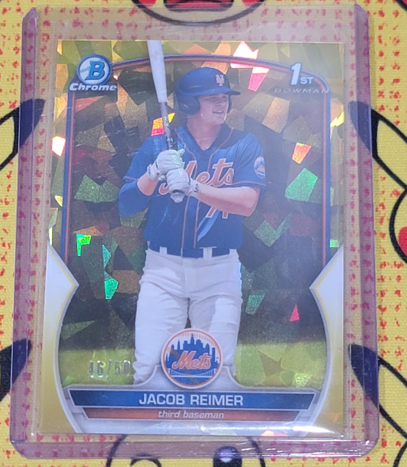 2023 Bowman Chrome Sapphire Jacob Reimer 1st Chrome Gold Sapphire /50