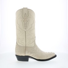 Wild West Caiman Hornback Boots Med R-Toe Mens White Cowboy Western Boots