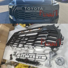 Front Bumper Grille For Tundra TRD PRO 2022 - 2025 Matte Black W/LEDs light bar