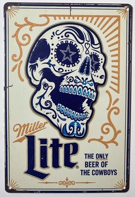 Miller Lite Beer Dallas Cowboys Sign - Troy Aikman Emmit Smith High Life