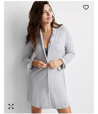 Night Shirt State of Day-Women's XL Collar Sleepshirt Gray XL Nightie New/Sealed