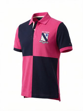 Tommy Hilfiger Rugby Polo Shirt Slim Fit Men M Fuchsia Purple Navy Crest NWT