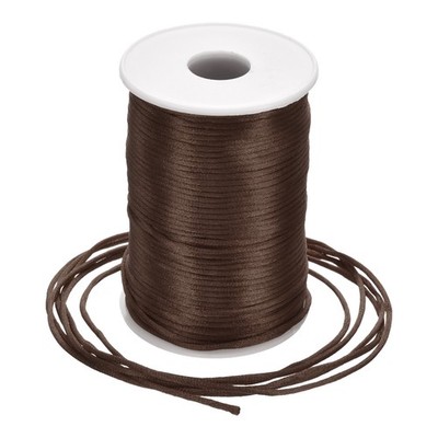 Nylon Satin Cord 2.5mm, 109 Yard Nylon String for Bracelet Coffee