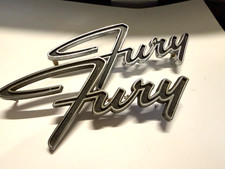 1965 1967 Plymouth Fury Script Body Emblem Pair