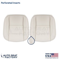 2008-2013 Fits Volvo C70 Leather Perf. Front Bottom Seat Covers Calcite Cream