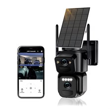 Security Camera 360  Degrees 10x Zoom Wireless HD Night-Vision Solar-Powered