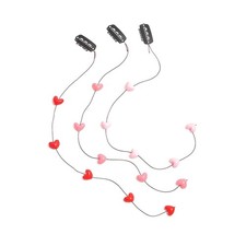 3 Pcs Valentine's Day Streamline Hair Extensions Hair Clips, Acrylic Love Hea...