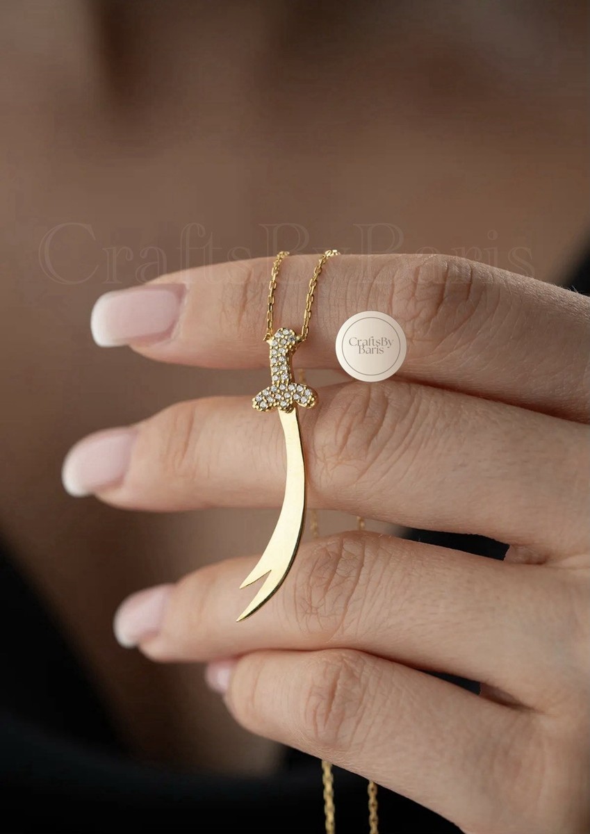 14K Gold Imam Ali Zulfiqar Sword Necklace, Shia Sword Jewelry | eBay