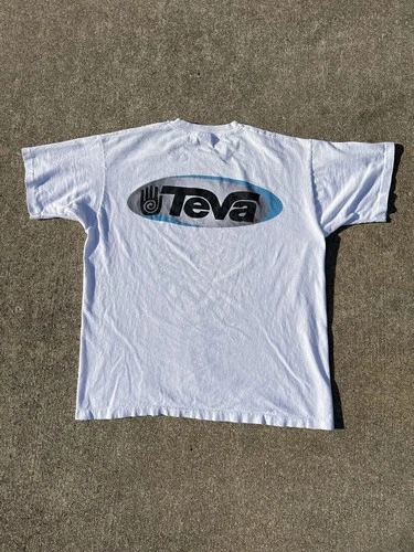 Distressed Vintage Single Stitch Tea Sandals Hiking Promo T Vintage vintage concert t-shirt, vintage, size XL, single stitch, B+ condition