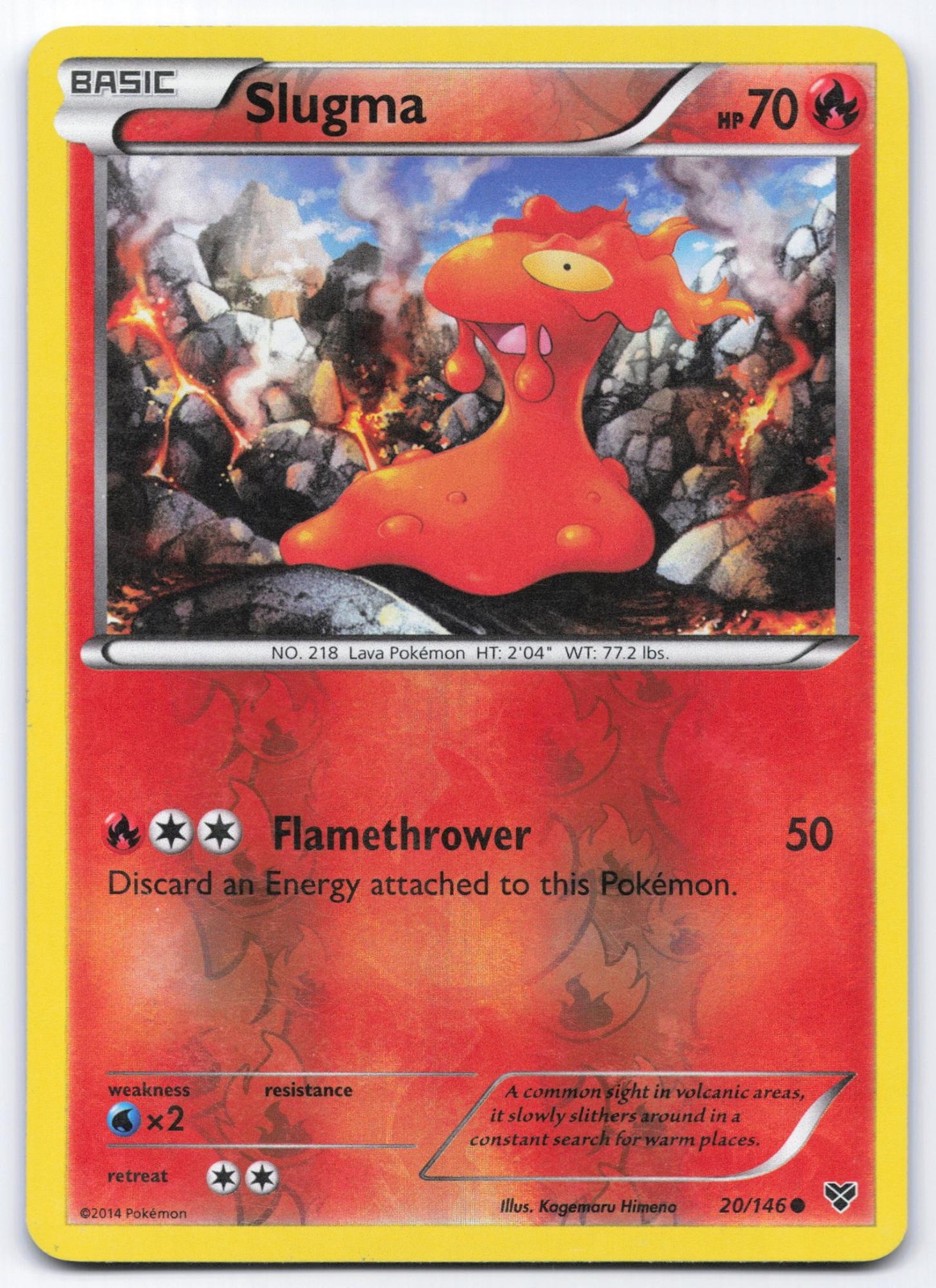 Slugma 20/146 XY Reverse Holo Common Pokemon Card LP