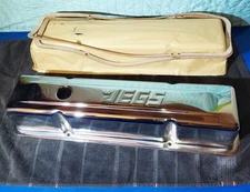 JEGS Chrome Tall Stamped Steel Valve Covers for Small Block Chevy SBC