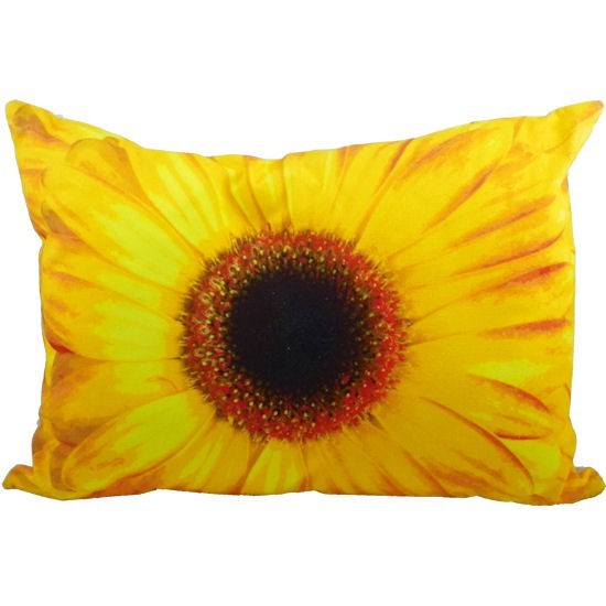 Kissen Mit FüLlung - Dekokissen BlüTe - Blume Gerbera Gelb Ca 50 X 35 Cm-image