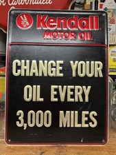 VINTAGE KENDALL MOTOR OIL SIGN STANDARD SINCLAIR TEXACO MOBIL ESSO