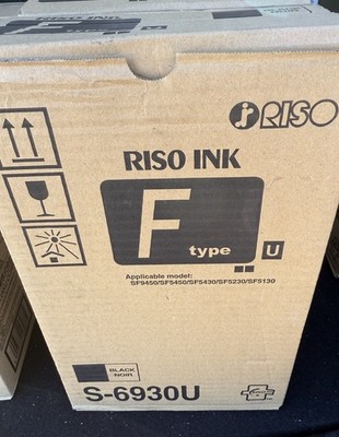 RISO S-6930U F TYPE GENUINE BLACK INK BOX OF 2   Older Ink