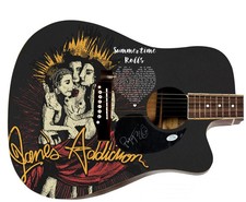 Jane?s Addiction Perry Farrell Signed 1:1 Graphics Photo Guitar ACOA
