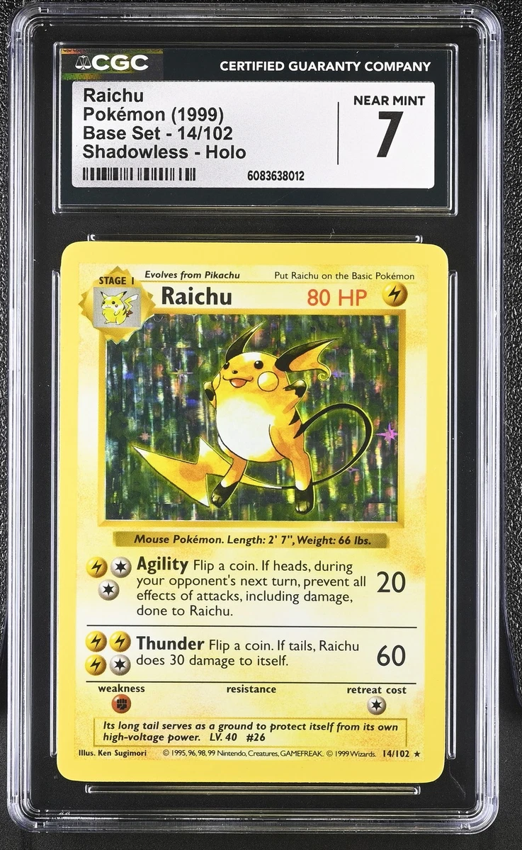 Raichu Pokémon TCG Shadowless Individual Collectible Card Game