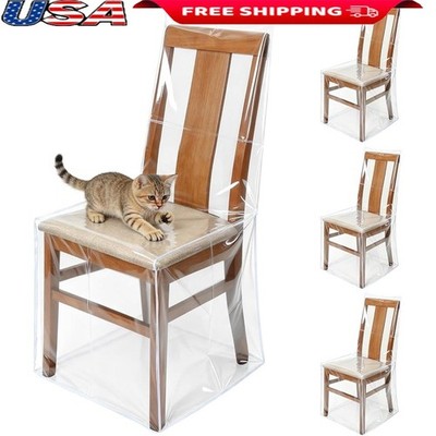 Durable Clear PVC Chair Covers Waterproof Stain Resistant Easy Clean Heavy Duty