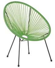Beliani - Fauteuil Spaghetti - Acapulco II - en Rotin PE et Acier, Vert