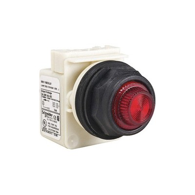 SCHNEIDER ELECTRIC  Pilot Light, Red, 30mm, LED 55WR51