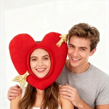 Creative Heart Shaped Hat Red Photo Props Hat Pullover Hat Masquerade Party