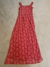 Lulus Women’s Dress S Long Red Small Poly Liner Floral Print Great Condition