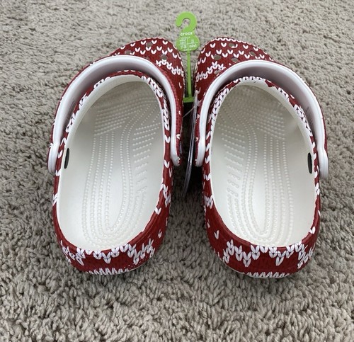Crocs Classic Holiday Sweater Clogs Men’s 5, Women’s 7 Red & White Shoes 209237 - Bild 5 von 10