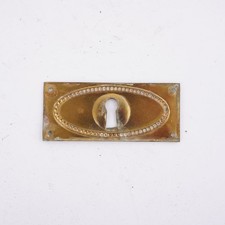 Schlüsselschild / Schlüssellochschild aus Messing 8,8 cm X 3,8 cm Möbelbeschlag