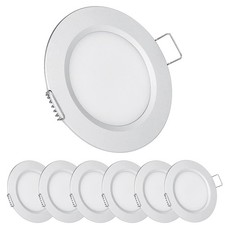 RV Recessed LED Puck Light 2.75" 12V Dimmable 6Pack Silver,Warm White