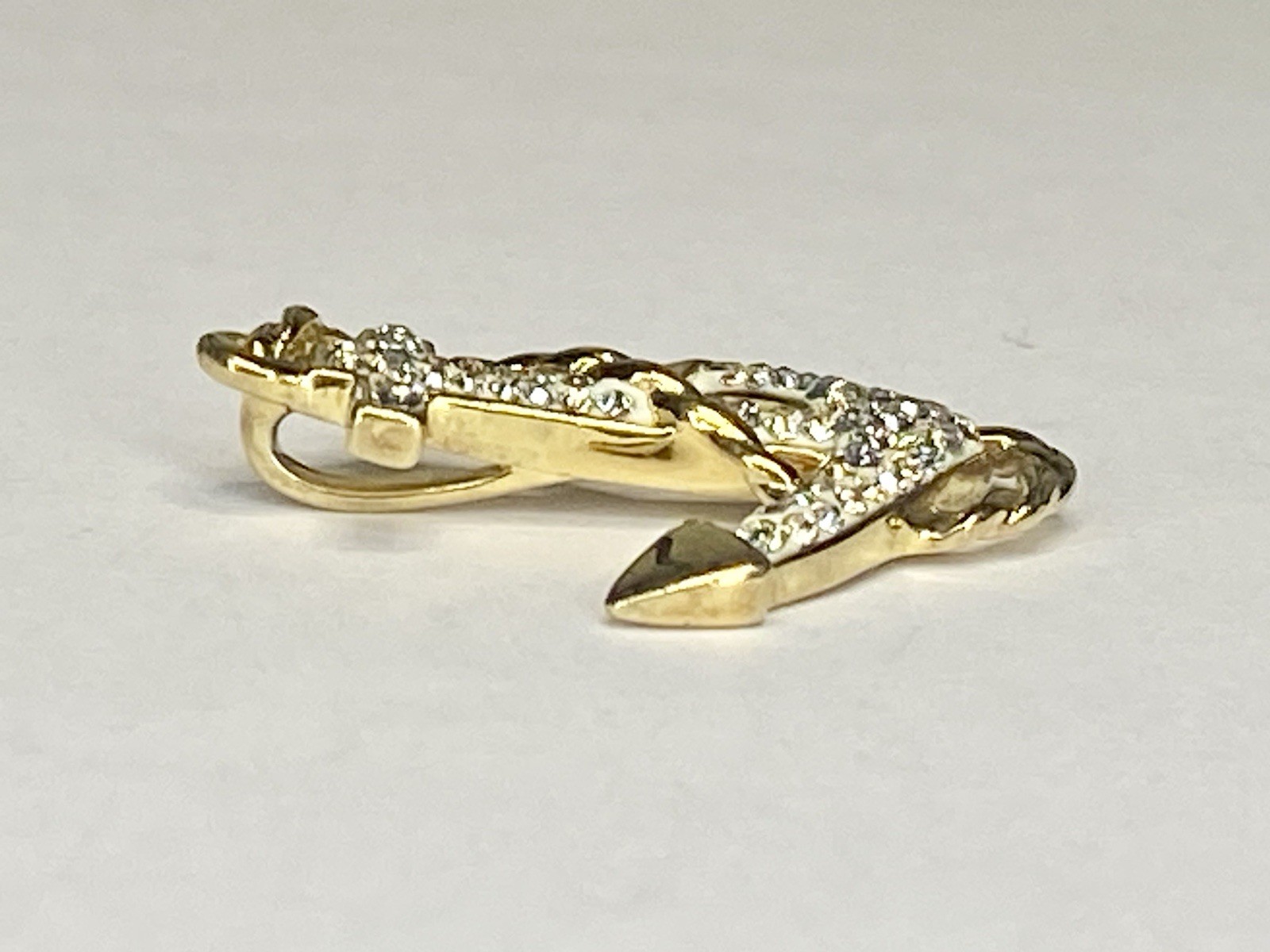 Solid Sterling Silver Rope & Anchor Pendant W/ Go… - image 6