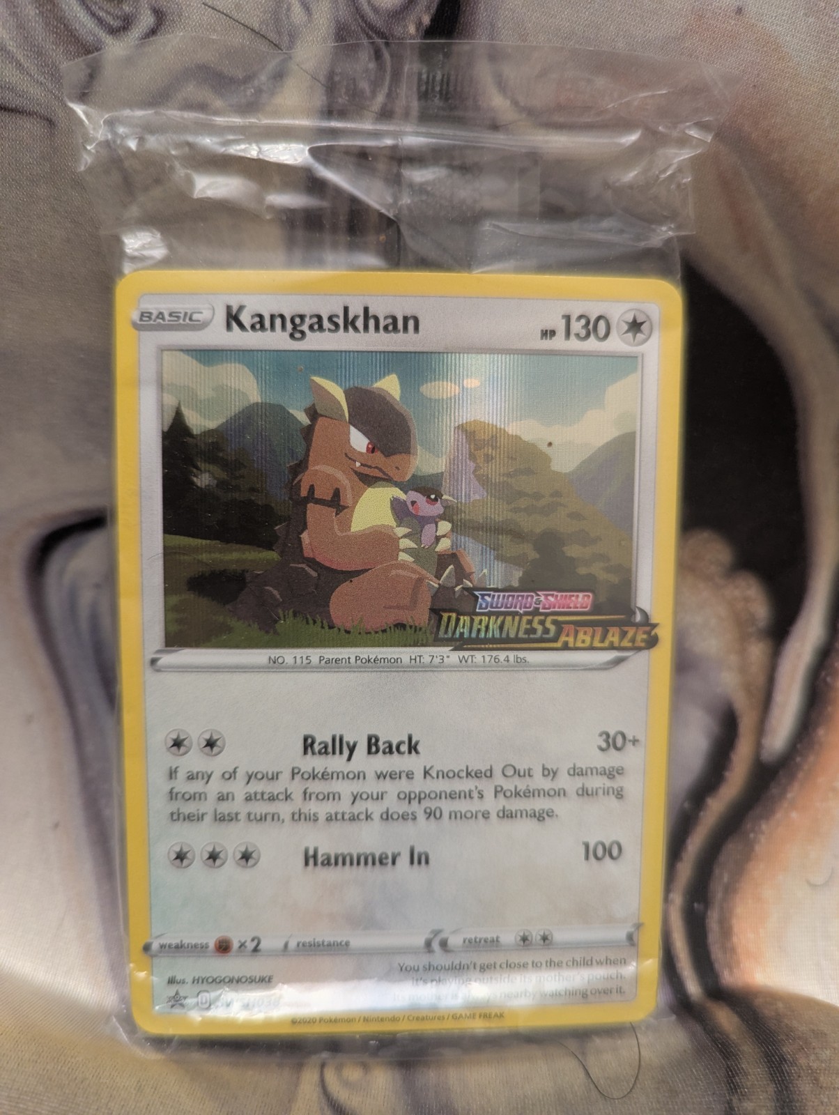 Kangaskhan SWSH038 Stamped Darkness Ablaze Sealed Prerelease Promo Pack Pokemon