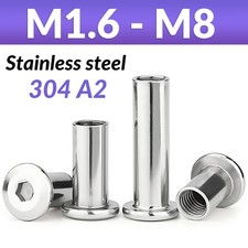 M1-M8 Sleeve Nuts 304 Stainless Flat Head Hexagon Socket Cap Nut Furniture Joint